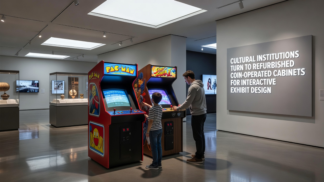 Detailansicht eines umgerüsteten Kabinetts mit neuen Sensoren und interaktiven Displays in einer Ausstellung